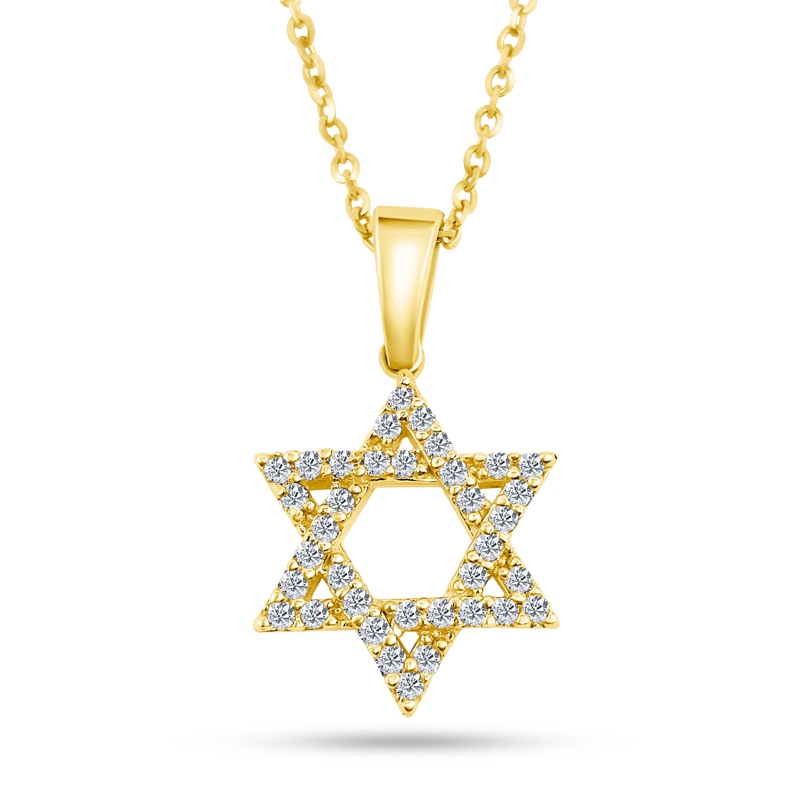 תליון מגן דוד בשיבוץ יהלומים טבעיים דגם S009