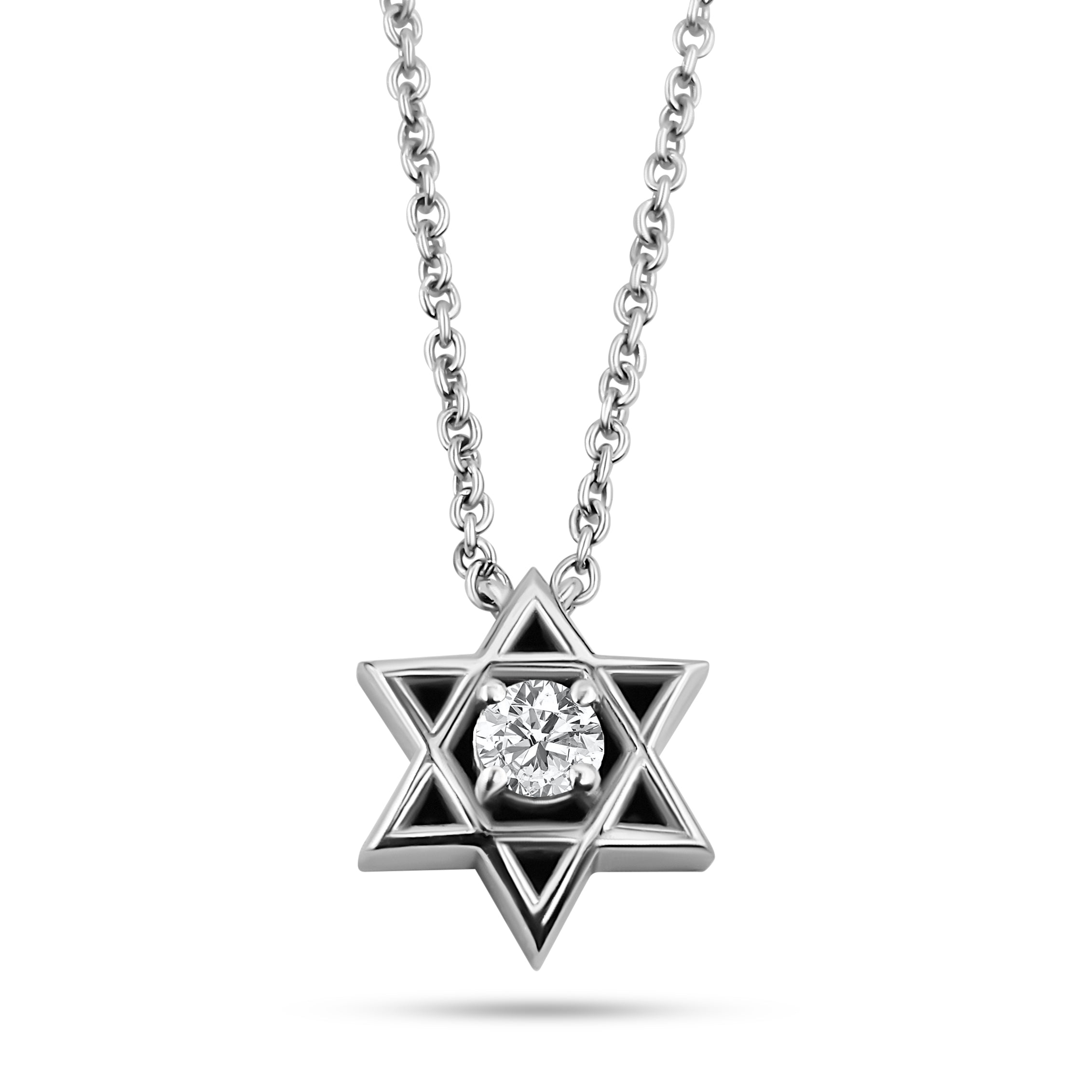 תליון מגן דוד בשיבוץ יהלומים טבעיים דגם S0014
