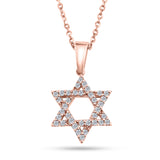 תליון מגן דוד בשיבוץ יהלומים טבעיים דגם S009