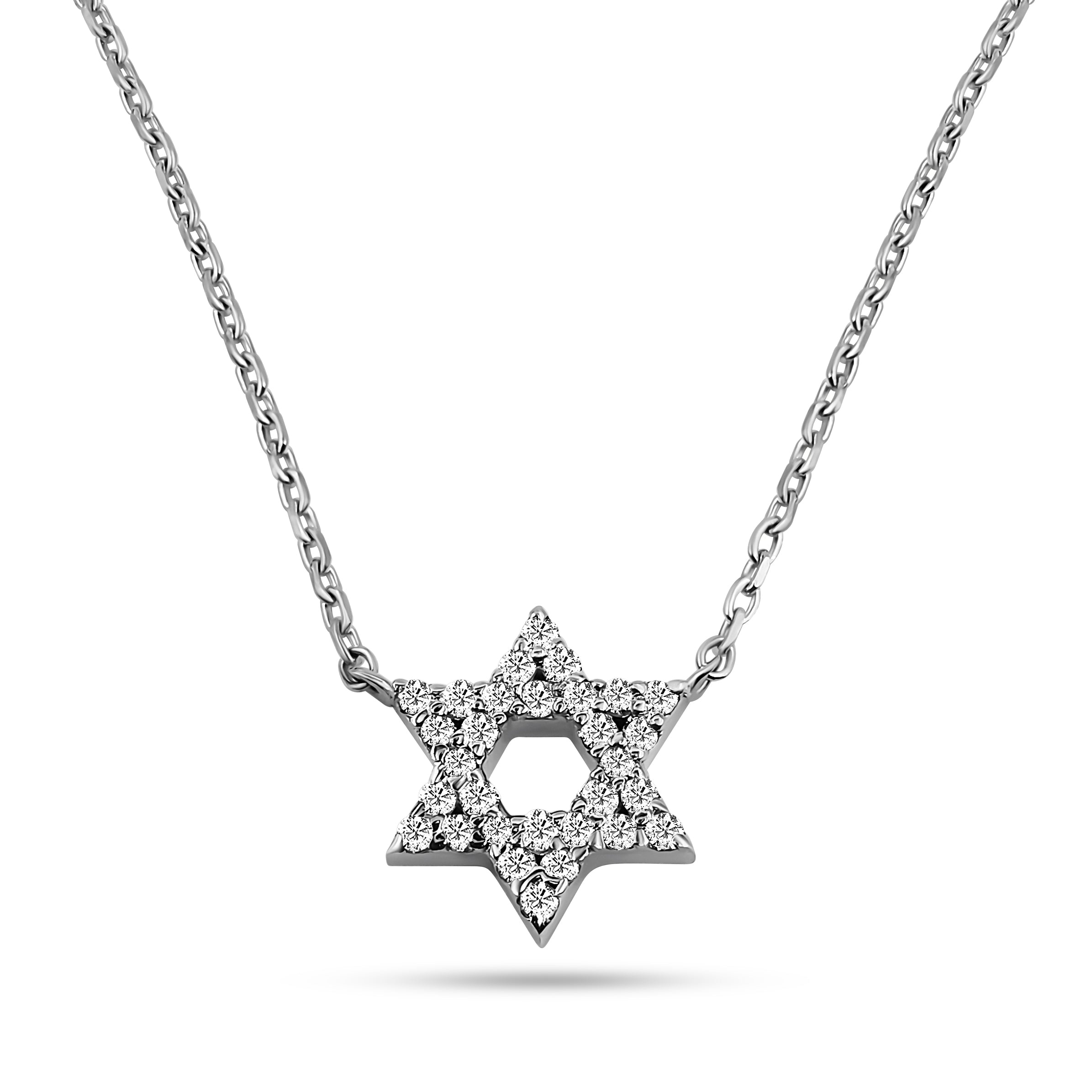 תליון מגן דוד בשיבוץ יהלומים טבעיים דגם S0012